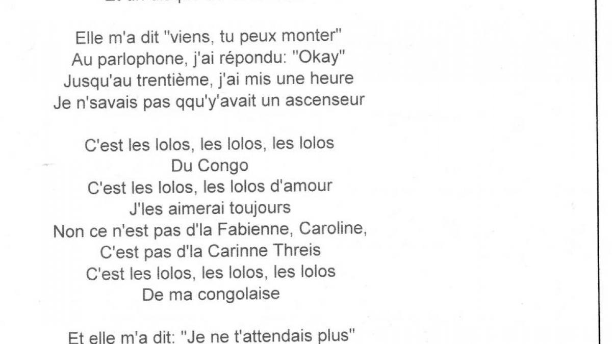 Les lolos du congo chanson