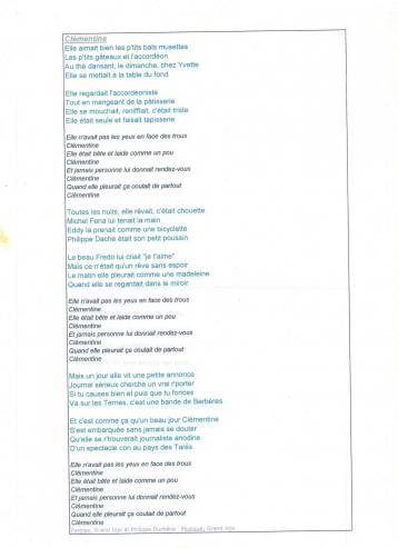 Clementine chanson
