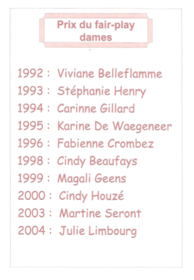 Prix du fair play dames