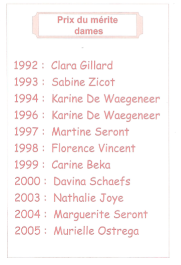 Prix du merites dames
